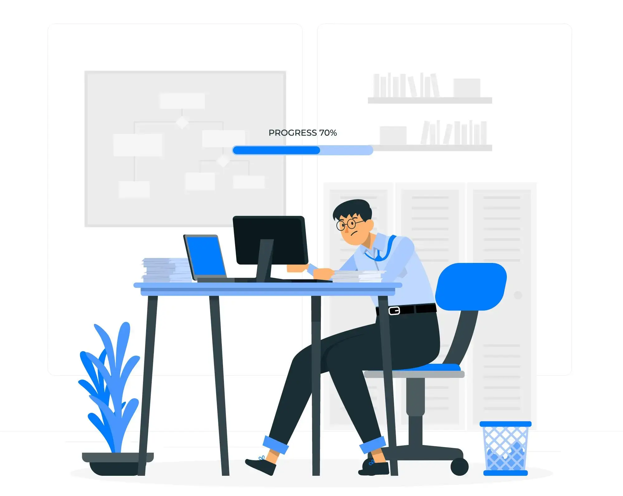 Professional working at desk